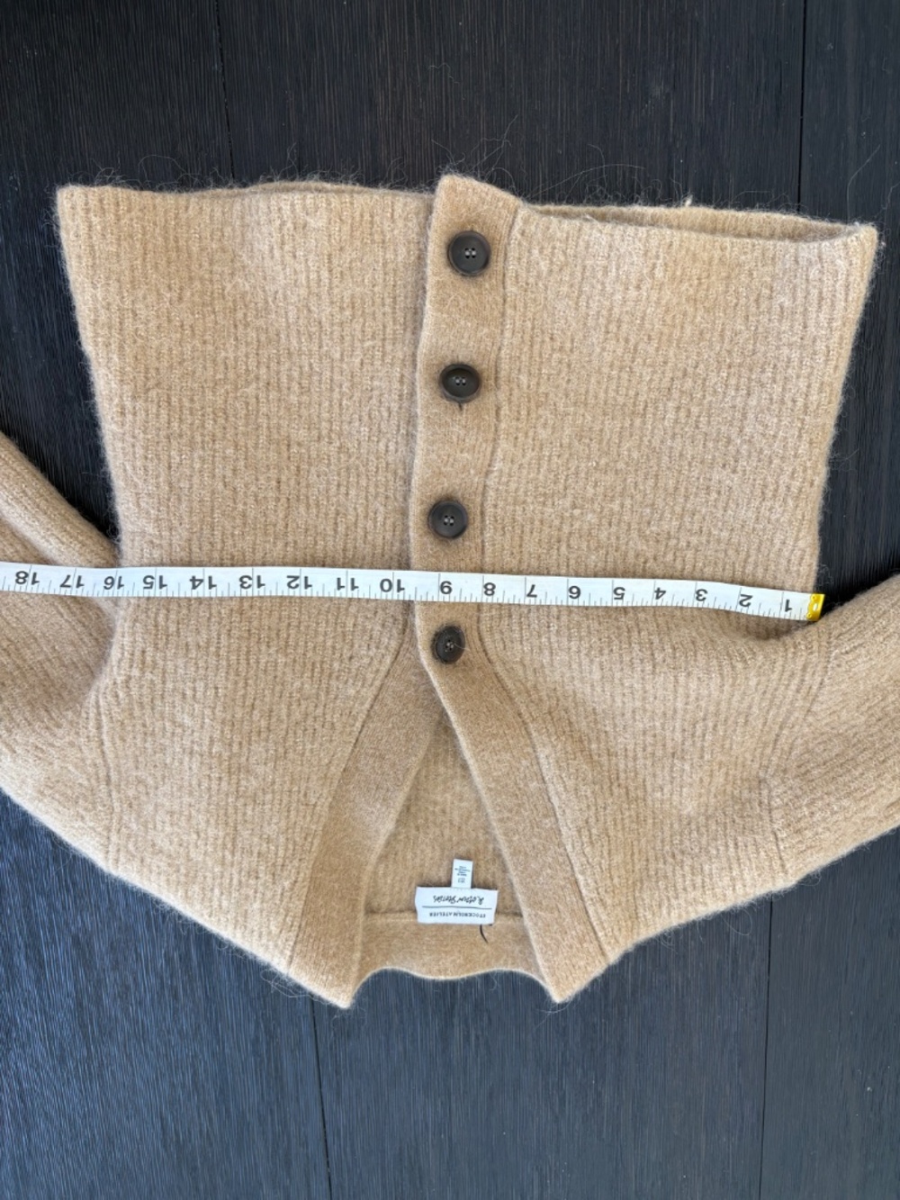 & Other Stories Alpaca Wool Blend Cropped Cardigan Camel Size S - Picture 6 of 7